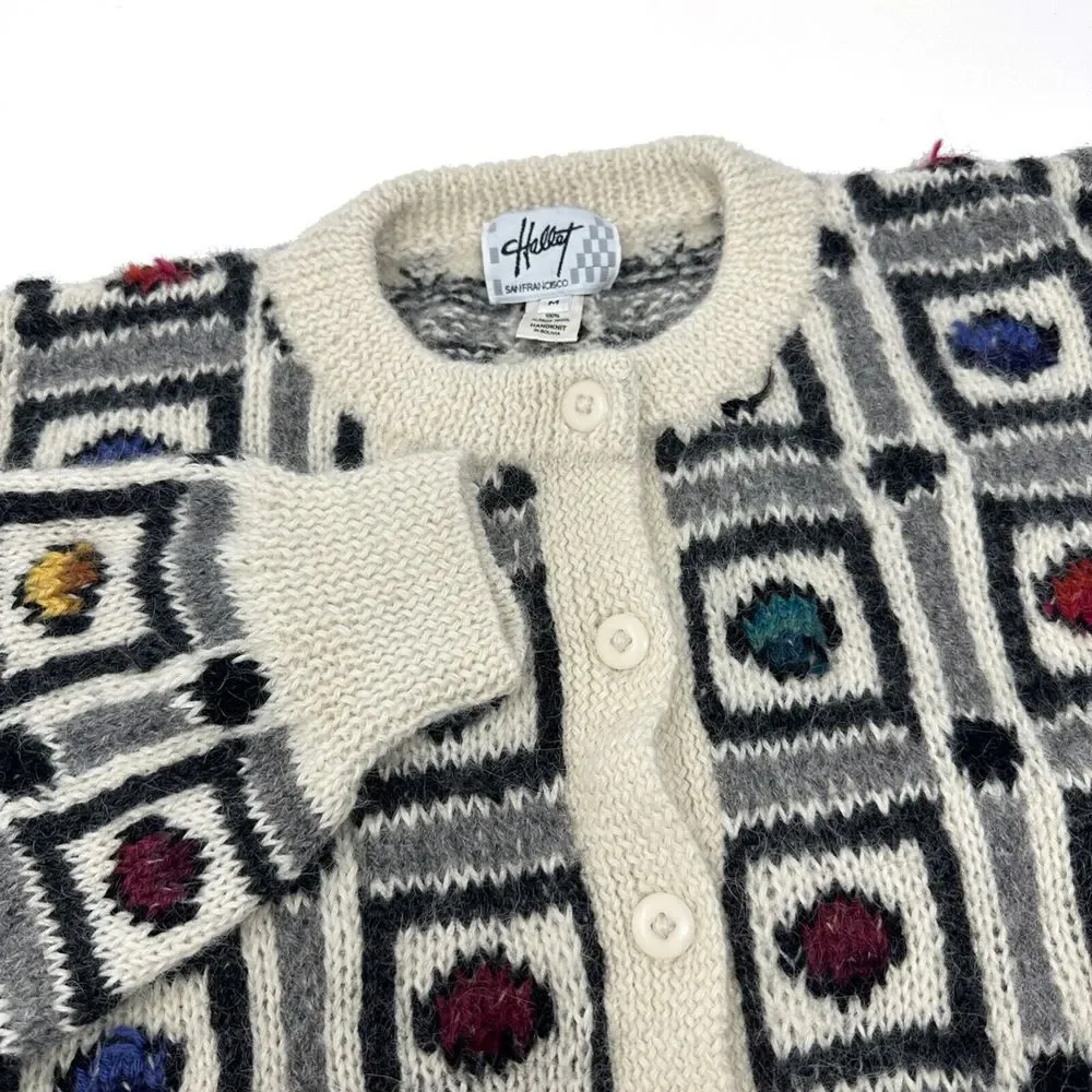 Hallet‎ San Francisco Womens Vintage Alpaca Wool Sweater Size Medium Handknit